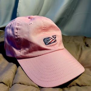 Vineyard Vines Pink Hat with American Flag Logo